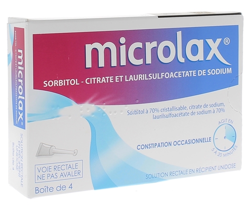 Microlax constipations occasionnelles - 4 pipettes de 5 ml