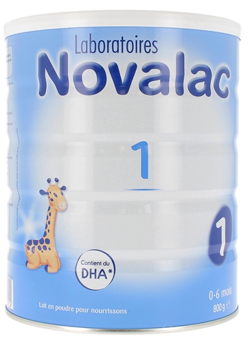 Lait en poudre pour nourrissons Novalac 1er âge de 0 à 6 mois - pot de 800 g
