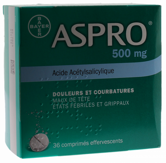 Aspro 500 effervescent comprimé effervescent - boîte de 36 comprimés