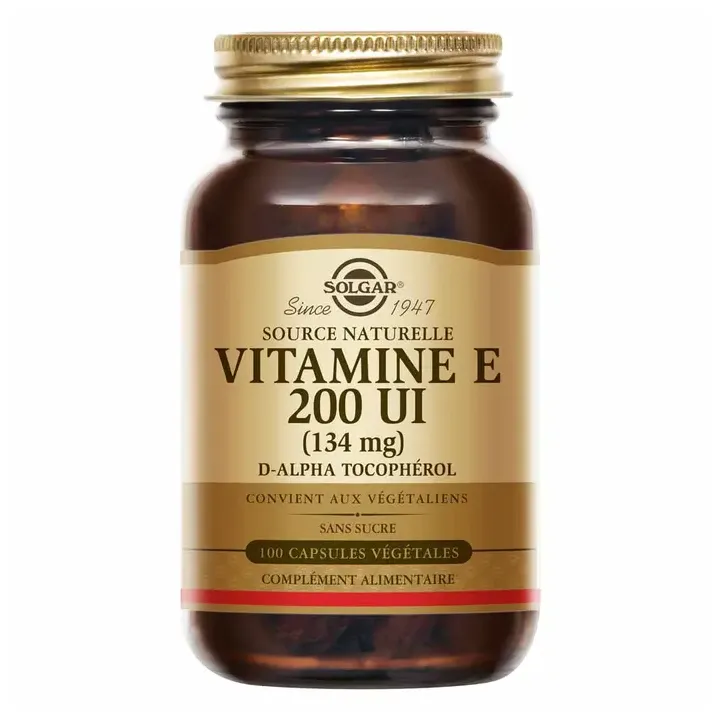 Vitamin E 200 IU Solgar - 50 vegetable capsules pot