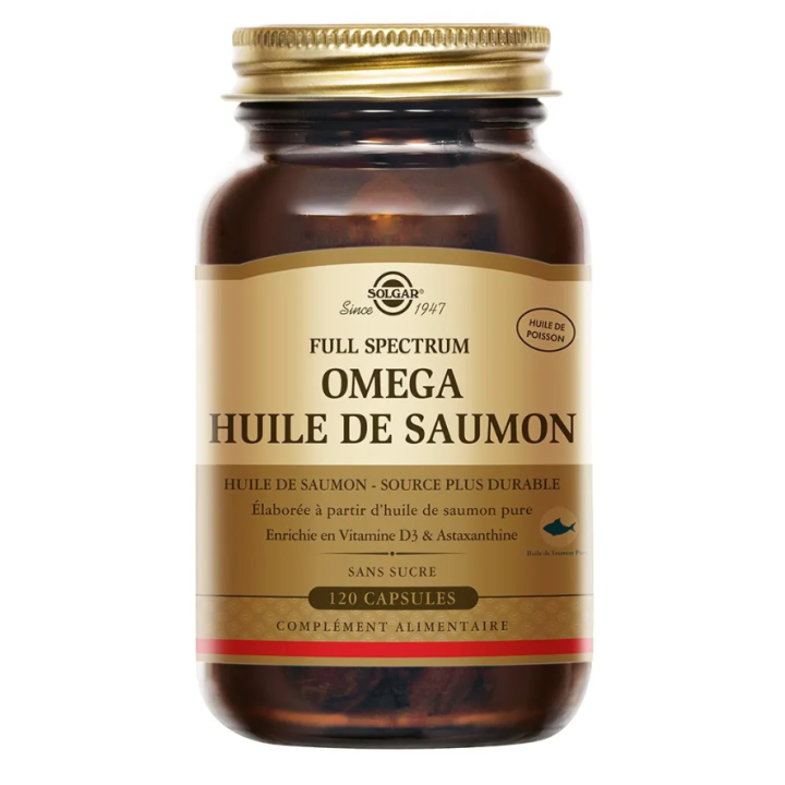 Vollspektrum Omega Lachsöl Solgar - Dose mit 120 Kapseln