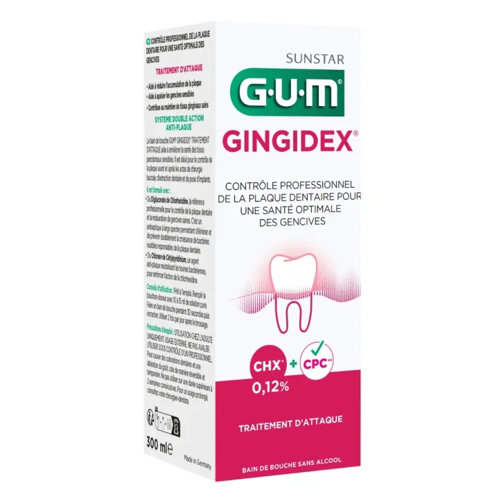 Gingidex Angriff Behandlung Mundspülung Zahnfleisch - Flasche mit 300 ml