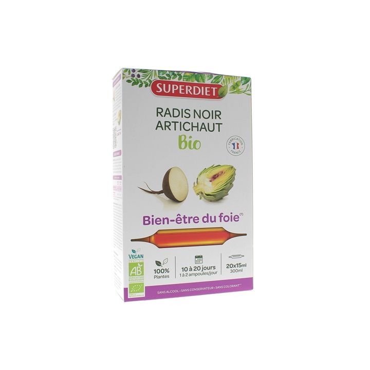 Schwarzer Rettich / Bio-Artischocke Super Diet - Box mit 20 Ampullen zu je 15 ml
