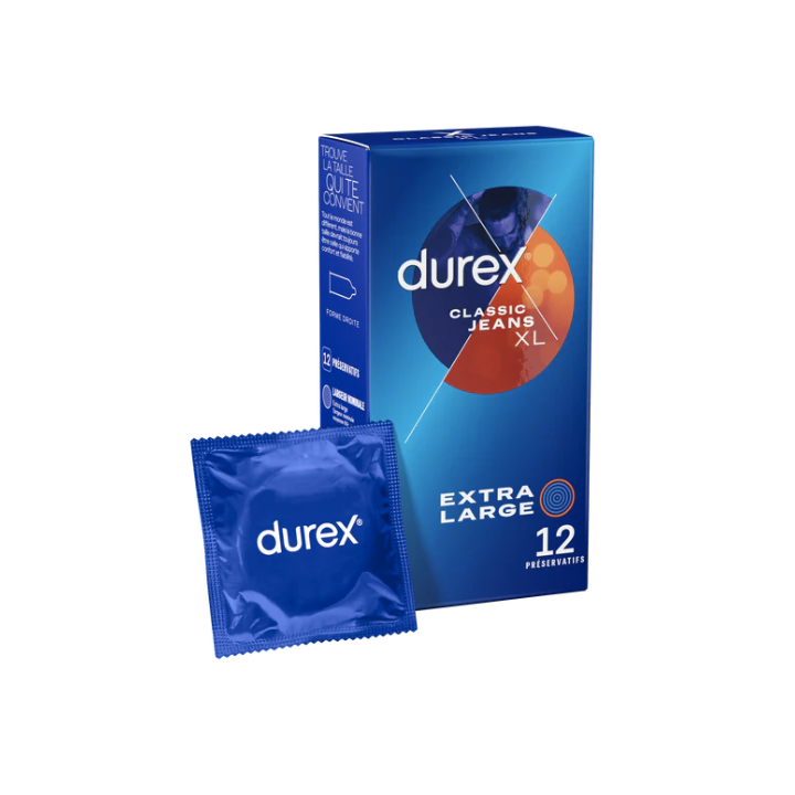 Durex Classic Jeans Extra Large XL - Schachtel mit 12 Kondomen