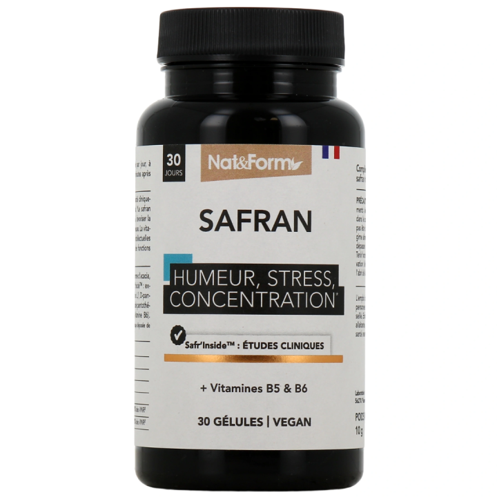 Safran Stimmung, Stress, Konzentration Nat & form - Dose mit 30 Kapseln