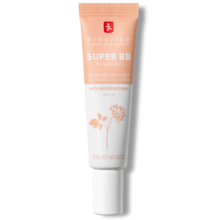 Super BB-Creme Pflege mit Deckkraft gegen Unreinheiten hell SPF 20 Erborian - Tube mit 15 ml