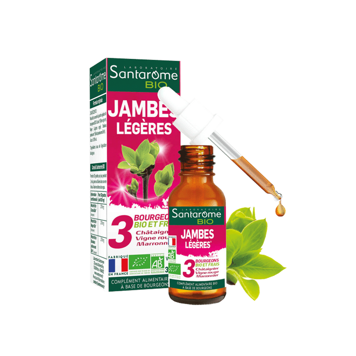 3 BIO-Knospen und frische leichte Beine Santarome bio - Flasche mit 30 ml