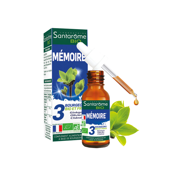 3 BIO und frische Knospen Gedächtnis Santarome BIO - Flasche mit 30 ml