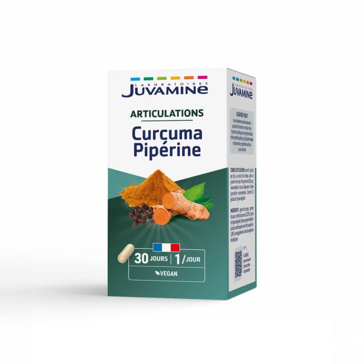 Curcuma Piperin Gelenke Juvamine - Packung mit 30 Kapseln