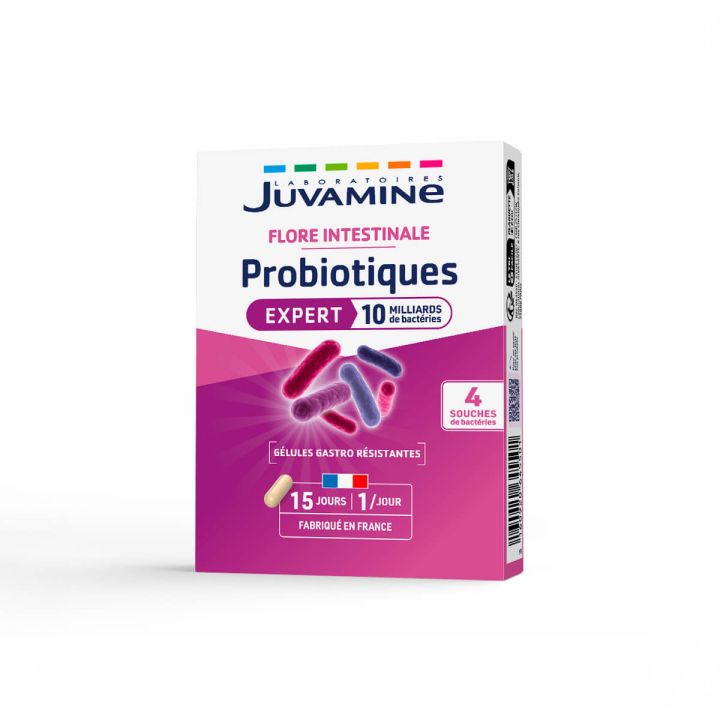 Probiotika zur Balance der Darmflora Juvamine - Packung mit 15 Kapseln