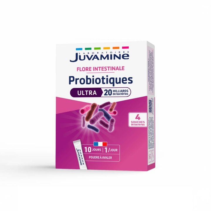 Probiotika Ultra 20 Milliarden Juvamine - Packung mit 10 Sticks