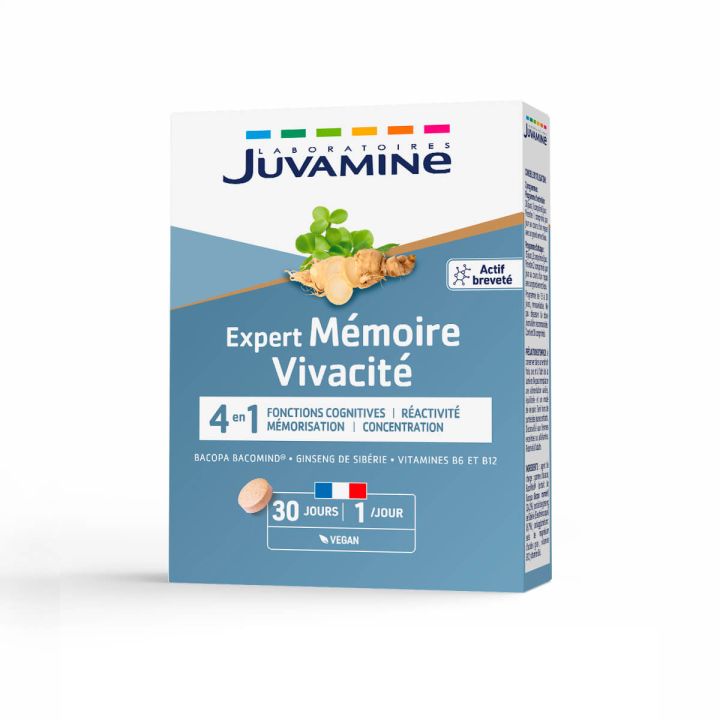 Experte Gedächtnis Vitalität Juvamine - Packung mit 30 Tabletten
