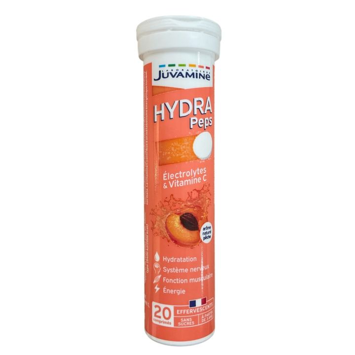 Hydra Peps Geschmack Pfirsich Juvamine - Tube mit 20 Brausetabletten