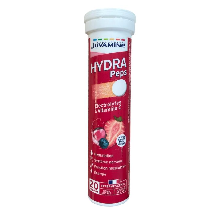 Hydra Peps Aroma rote Früchte Juvamine - Tube mit 20 Brausetabletten