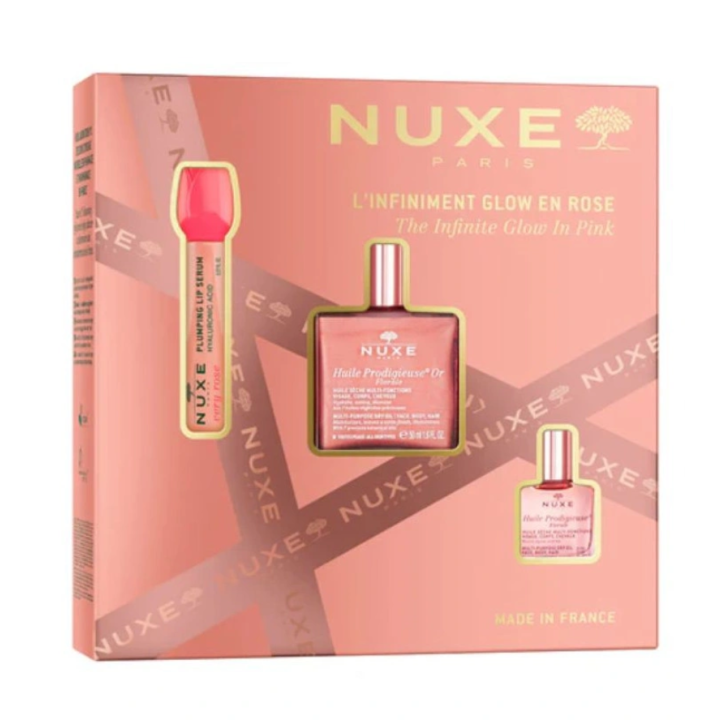 Coffret unendlich strahlend in Rosa Nuxe - Set mit 3 Produkten