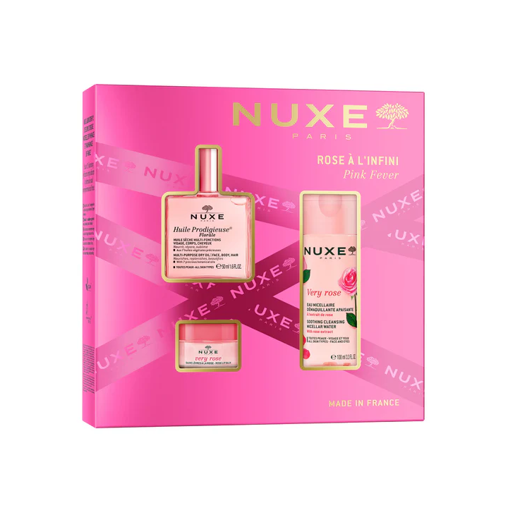 Unendliche rosa Nuxe-Box - Set mit 3 Produkten