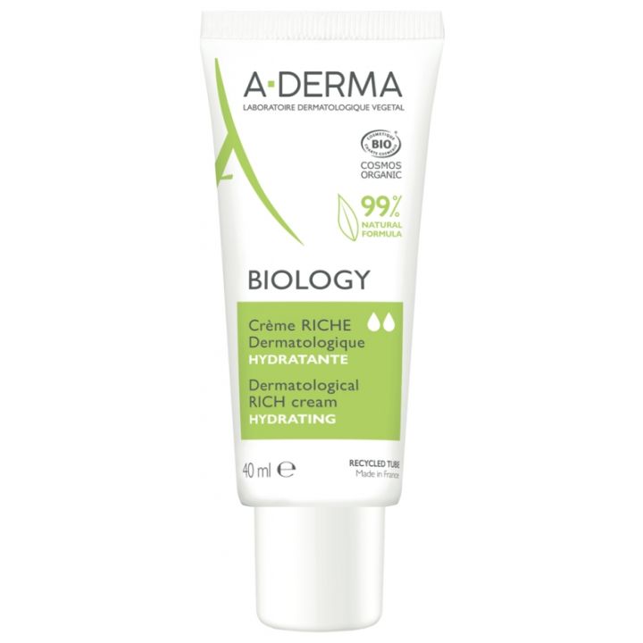 Biologie Bio A-Derma reichhaltige Feuchtigkeitscreme - 40ml Tube