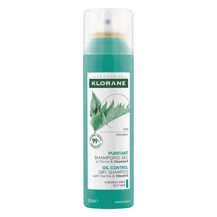 Klorane - Entgiftendes Trockenshampoo mit Brennnessel für fettiges Haar - Spray mit 150 ml