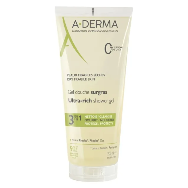 Überfettete Duschgel A-Derma - Tube mit 200 ml