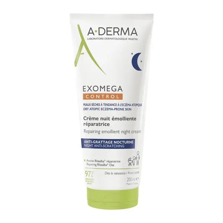 Exomega Control Nachtcreme emollient reparierend A-Derma - Tube mit 200ml