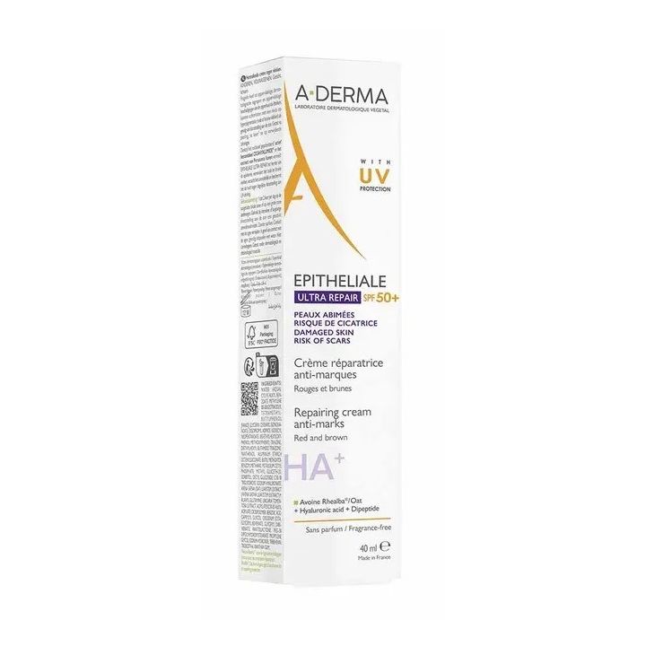 Epitheliale Ultra Repair HA+ reparierende Anti-Marken-Creme SPF50+ A-Derma - Tube mit 40ml