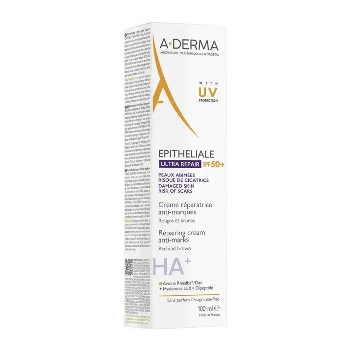 Epitheliale Ultra Reparaturcreme HA+ gegen Marken SPF50+ A-Derma - Tube mit 100ml