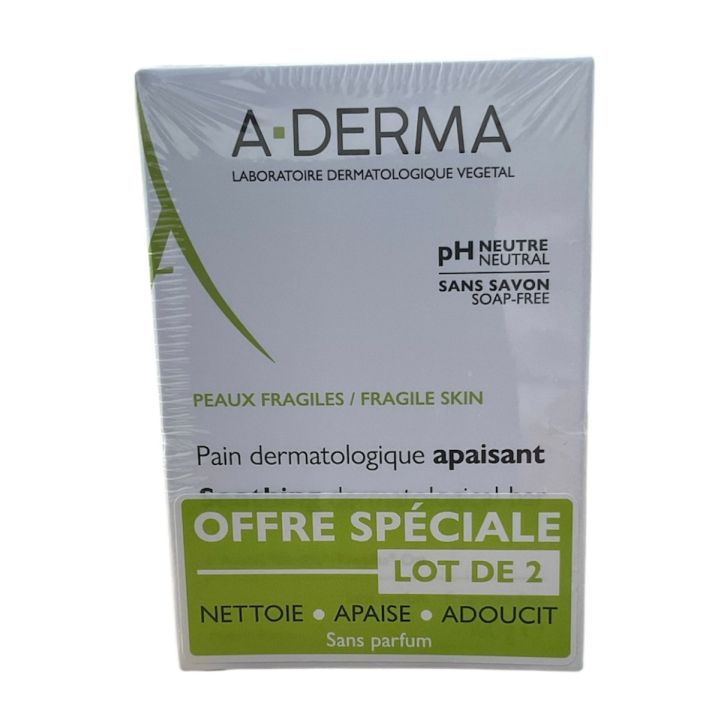 Beruhigende dermatologische Seife A-Derma - 2er-Pack à 100g