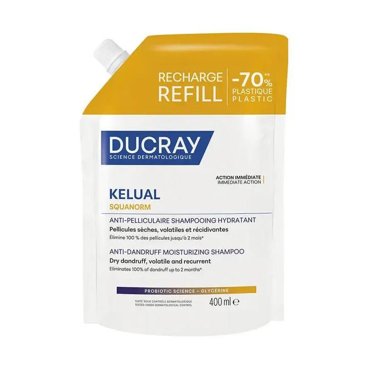 Kelual Squanorm feuchtigkeitsspendendes Anti-Schuppen-Shampoo Ducray - Nachfüllpackung 400ml