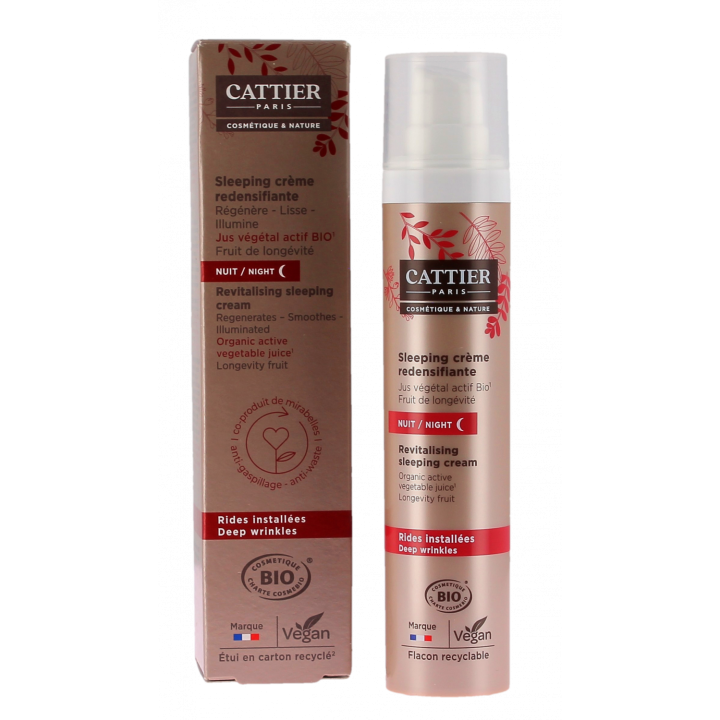 Sleeping Creme Redensifizierend Cattier - Pumpflasche 50ml
