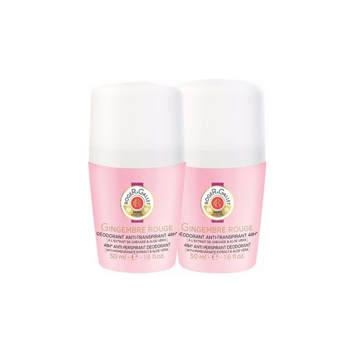 Antitranspirant-Deodorant 48h rote Ingwer Roger & Gallet - 2er-Pack 50ml Roll-ons