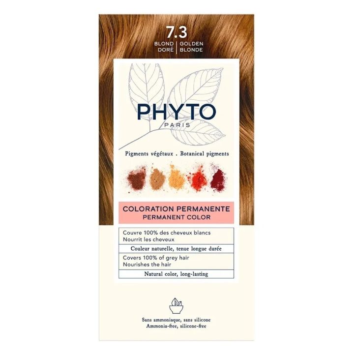 Permanente Färbung 7.3 Goldblond Phyto - Entwicklermilch und Farbcreme von 50 ml