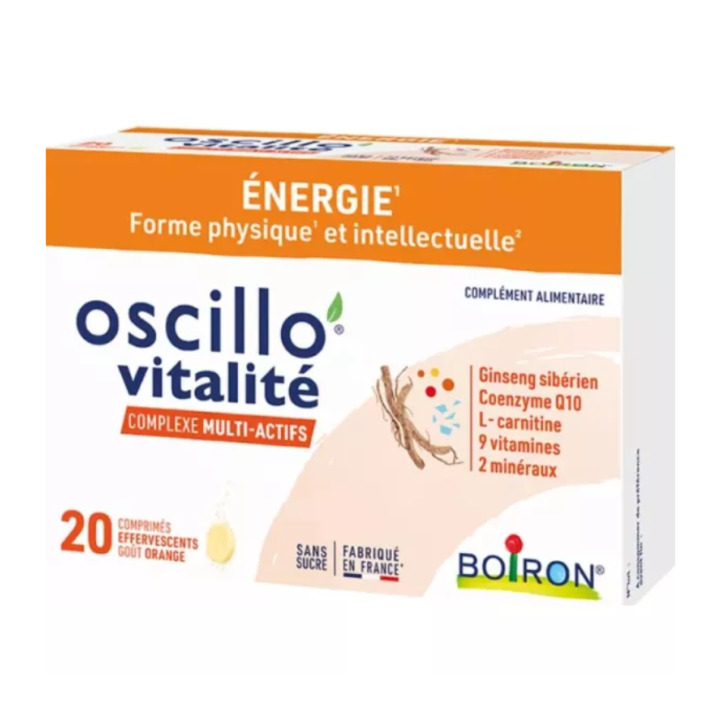 Oscillo Vitalität Erwachsene 50+ Energie Boiron - Packung mit 20 Tabletten