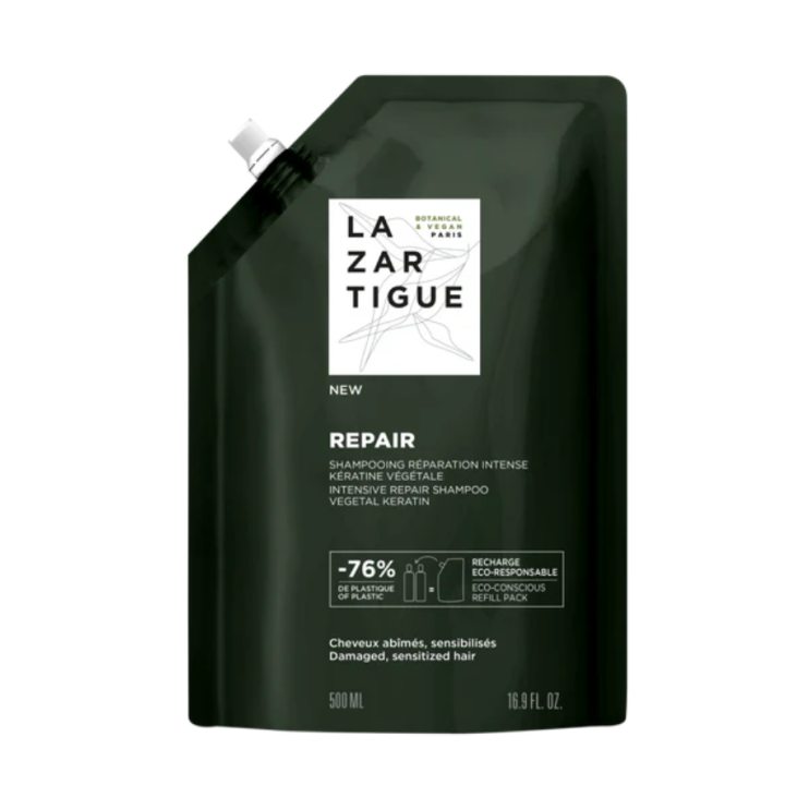Reparatur-Shampoo Intense Repair Lazartigue - Eco-Nachfüllpackung 500 ml