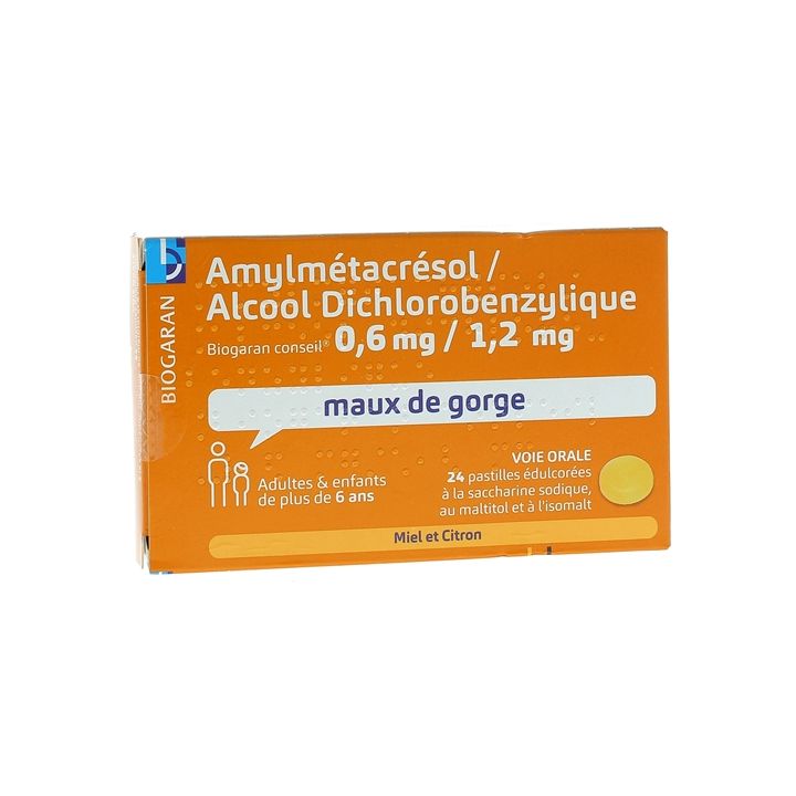 Amylmetacresol/Dichlorbenzylalkohol Biogaran Beratung - Packung mit 24 gesüßten Pastillen