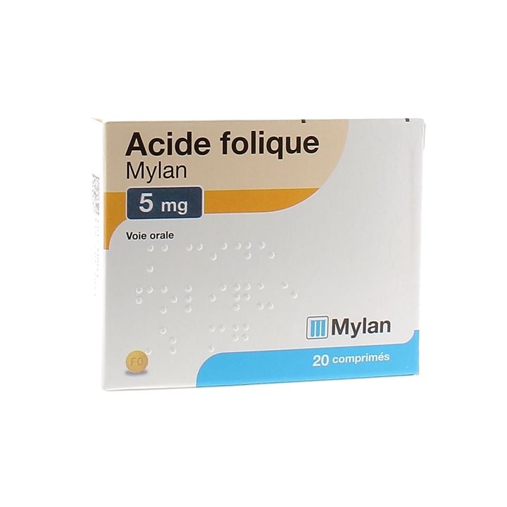 Folsäure 5mg Viatris - Packung mit 20 Tabletten