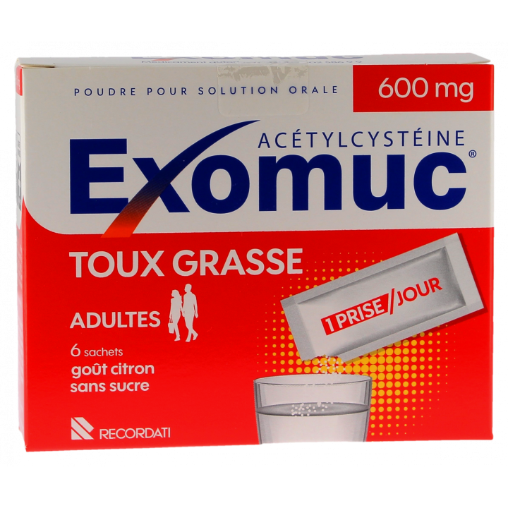 Exomuc 600 mg Pulver - Packung mit 6 Beuteln