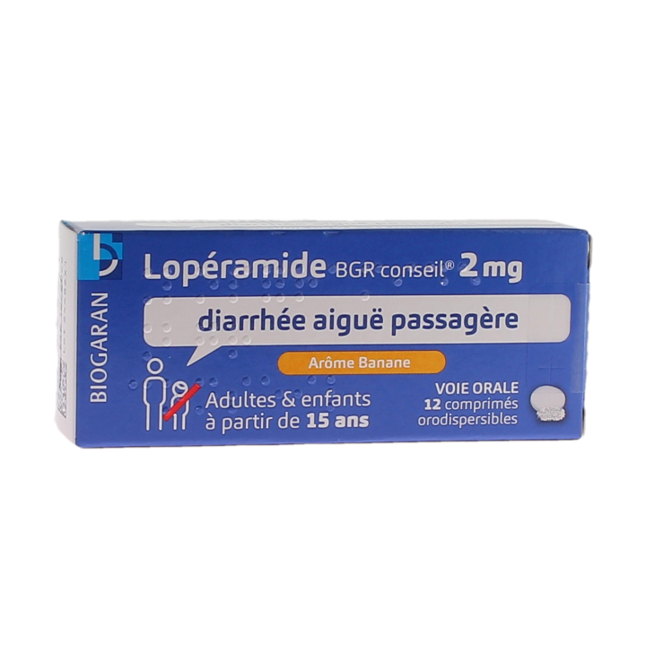 Loperamid 2 mg Biogaran Beratung - Packung mit 12 orodispersiblen Tabletten