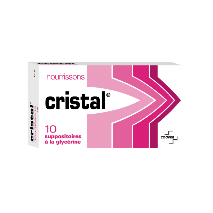 Cristal Babylutschzäpfchen mit Glycerin Cooper - Packung mit 10 Zäpfchen