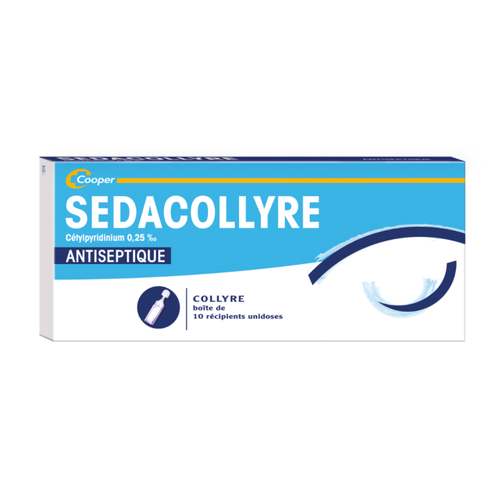 Sedacollyre antiseptische Augentropfen Cooper - 10 Einzeldosen
