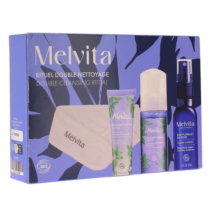 Doppelreinigungsritual Detox-Blütenbouquet Bio Melvita - Set mit 4 Produkten