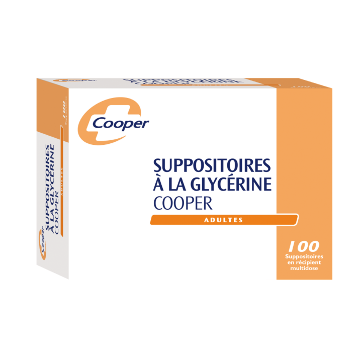 Glycerin-Zäpfchen für Erwachsene Cooper - Packung mit 100 Zäpfchen in Mehrdosenbehälter