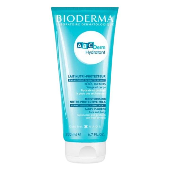 ABCDerm feuchtigkeitsspendende nährende Schutzmilch für Babys und Kinder von Bioderma - Tube mit 200 ml