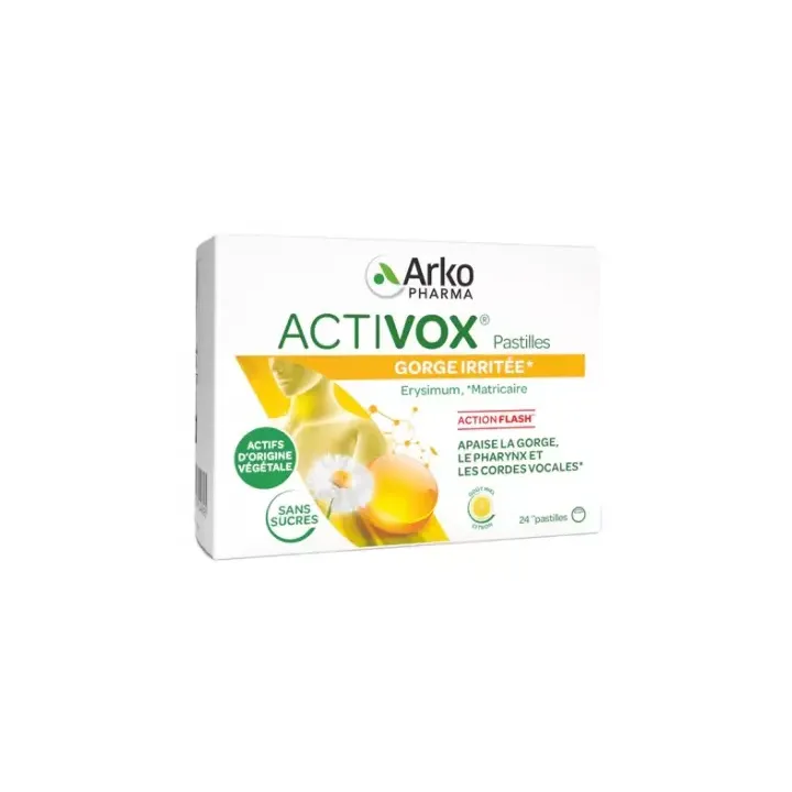 Activox Halsreizungen Honig-Zitrone Arkopharma - Packung mit 24 Pastillen