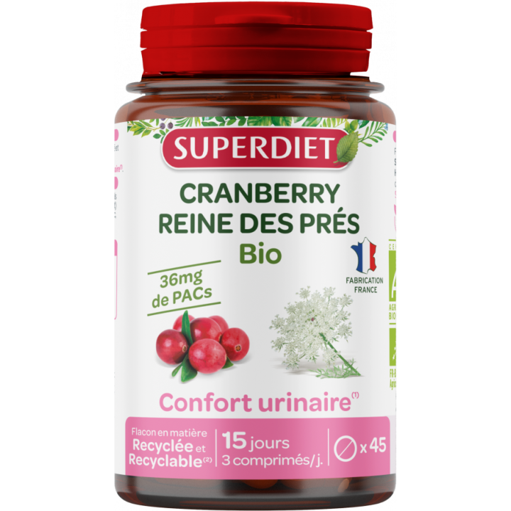 Cranberry Königin der Wiesen bio Superdiet - Packung mit 45 Tabletten