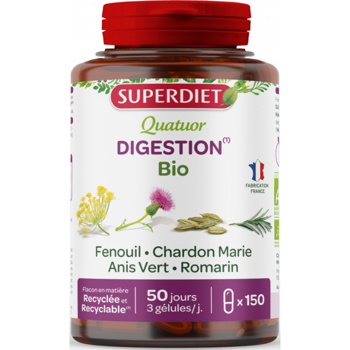 Quatuor Verdauung Bio Super Diet - Dose von 150 Kapseln
