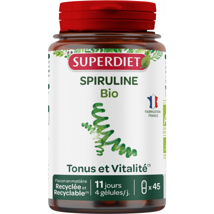 Bio-Spirulina Super Diet - Packung mit 45 Kapseln
