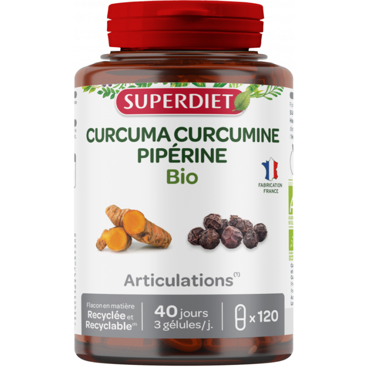 Curcuma Piperin Bio Super Diet - Dose von 120 Kapseln