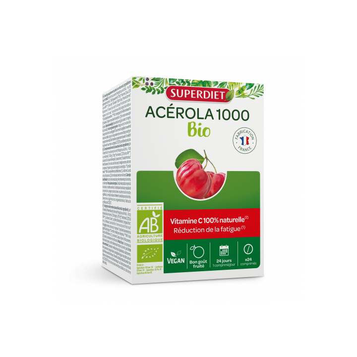 Acerola 1000 Bio Super Diet - Packung mit 24 Tabletten