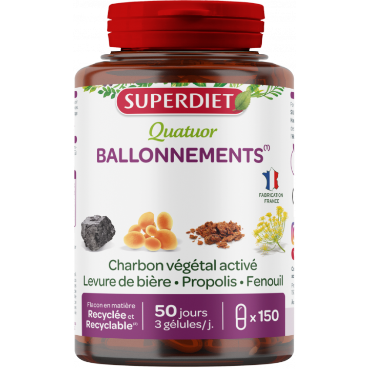 Quatuor Blähungen bio Super Diet - Dose mit 150 Kapseln
