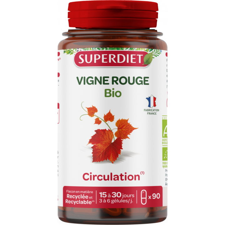 Rotweintraube Circulation Bio Super Diet - Packung mit 90 Kapseln